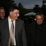 Karl Kardinal Lehmann (rechts) zu Besuch bei Prof. Michael Matheus am DHI in Rom; 2007